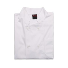 Chef Jacket PLASTIC BUTTON Short Sleeve Coat Black White Unisex Chefs Jackets