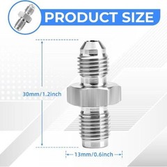 3AN Male to 3/8×24 Inverted Flare Brake Thread, Straight Male Fitting Adapter (1