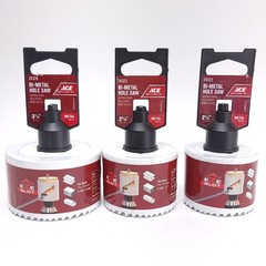 Ace Bi-Metal Hole Saw Lot of 3pc 3.25in 2.625in 2.5in Eze Slot Wood Metal