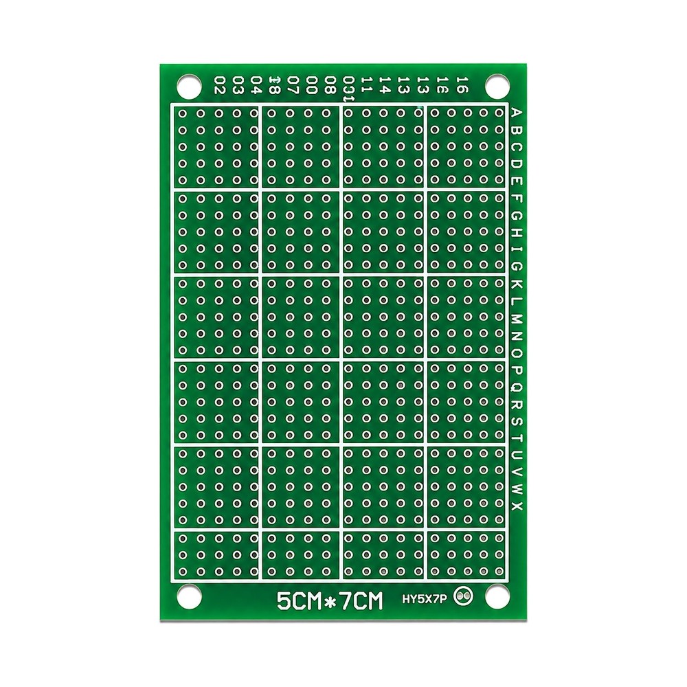 Double-Sided Perfboard – 5x7cm (2 x 3 inch) FR-4 – 2.54mm Spacing