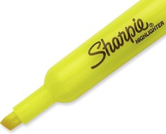 Style Highlighters, Chisel Tip, Fluorescent Yellow, 4 Count