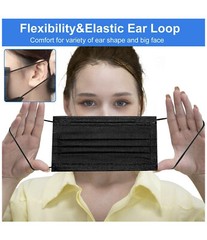 50-100 PCS Black & White Face Mask Disposable Non Medical Earloop Mouth Cover