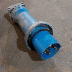 IEC 60309 Industrial Electrical Plug 4100P9W 100A 250VAC Blue/Gray