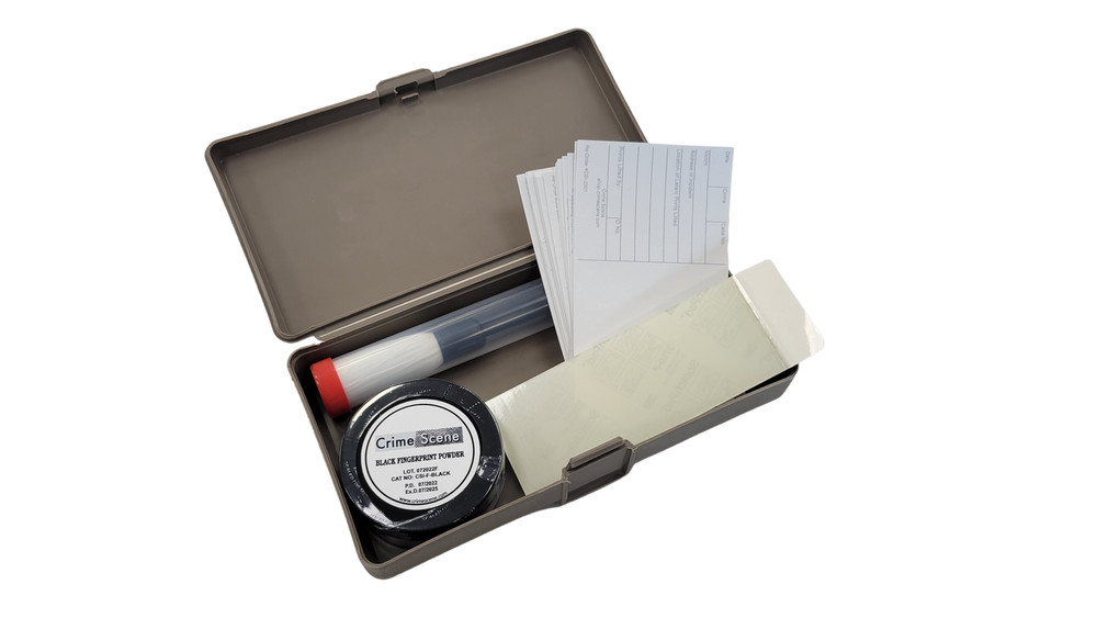 Basic Latent Fingerprint Kit – Black powder – brush – tape – cards