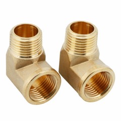 U.S. Solid 90 Degree Elbow Brass Fitting NPT 1/2″ Male x 1/2″ Female, 2pcs