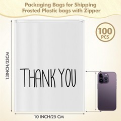 Clothes Packaging Bags Frosted Zipper Thick Plastic Bags 100 Count 10×13 Inch…