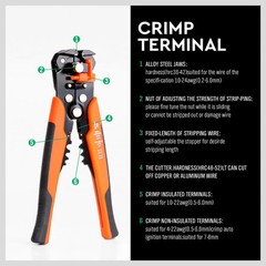 Self-Adjusting Insulation Wire Stripper cutter crimper Terminal Tool Pliers 8″