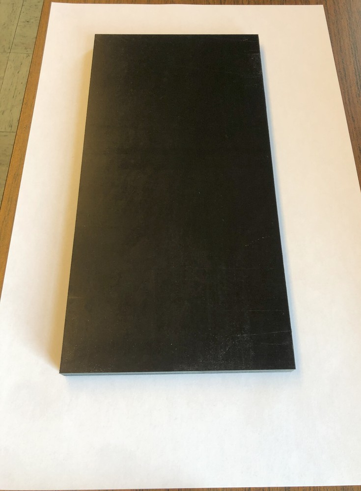 Repro Black UHMW Polyethylene Plastic Sheet 1/2″ x 6″ x 12″, NEW