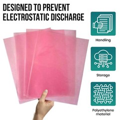Pink Open Ended Flat Top Anti-Static Bag AntiStatic Poly Bags 4mil Electronic