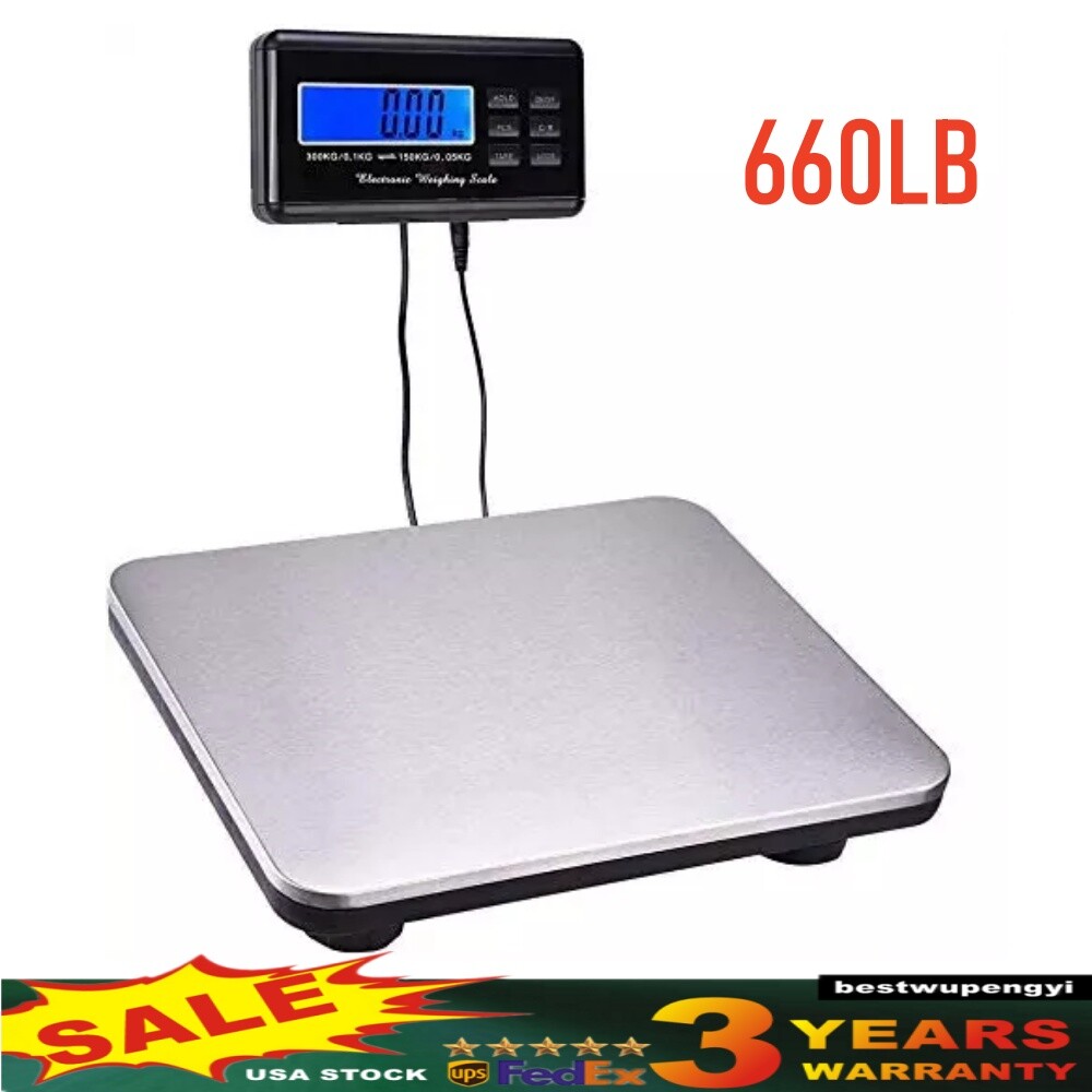 660LB Heavy Duty Digital Industry Shipping Postal Platform Scale Weight 300kg
