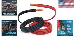 TEMCo 2 AWG 25 Ft Black + 25 Ft Red Welding Cable