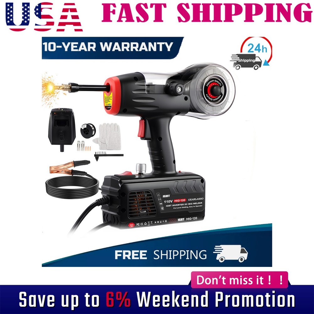 Portable Handheld MIG Welder 120A 110V Gasless Mini Welder Machine MIG-120