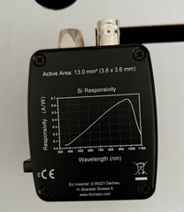 Thorlabs PDA36A2 Si Switchable Gain Detector, 350-1100 nm, 12 MHz BW, 13 mm²