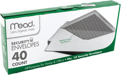 40Pcs Security Letter White Business Envelopes Security Printed Lining Gummed