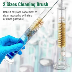 12Pcs Lab Glassware Set:5/10/25/50/100ml Cylinders,3 Droppers,2 Brushs,2 Rods