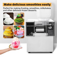 Commercial Snowflake Ice Machine, Snow Cone Machine, Ice Shaver Slush Maker