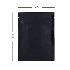 100 Premium 3×4″ Matte Black Small Double-Sided Mylar Foil Zip Storage Bags