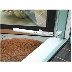 White Door Closer with Hold Open Feature – Easy Installation