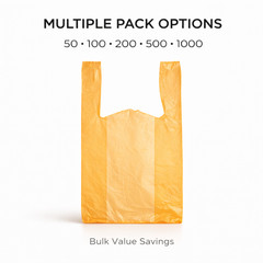 Orange Plastic T-Shirt Grocery Bags 1/6 Large 21 x 6.5 x 11.5 in 0.51 Mil