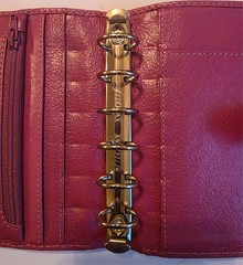 RARE Filofax Malden Pink Fuchsia Leather Pocket M6 Ring Organizer Planner Binder
