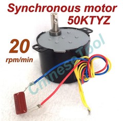 US Stock Synchronous Motor 50KTYZ AC 110V 120V 50/60Hz 20r/m CW/CCW 6W 3.5kgf.cm