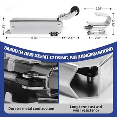 Powerful Hydraulic Door Closer For Walk-in Freeze Or Cooler 304 Stainless Flush