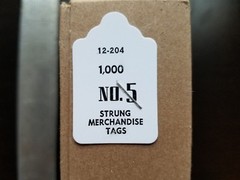 100 Blank White Merchandise Price Tags with Strings Size #5 Retail Strung Label