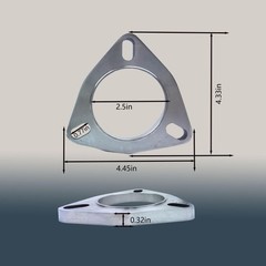 2 PCS 2.5 Inch 3 Bolt Exhaust Flange Connection Kit, Stainless Steel Exhaust Fla