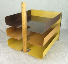 Mosler Harbor Metal Letter Tray Organizer Mid Century Modern 3 Shelf Vintage