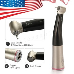 Dental 1:5 Increasing Handpiece Contra Angle LED Fiber Optic /Cartridge Rotor US