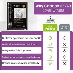 SECO Easy Open Front Loading Snap Frame Poster & Picture Frame, 8.5 x 11 Inch…