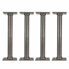 1 in. x 12 in. Square Flange Pipe Table Legs – 4 Pack