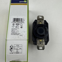 Leviton 2740 Receptacle Locking Blade L17-30R 30A 600V 3-Phase 3P4W Grounding