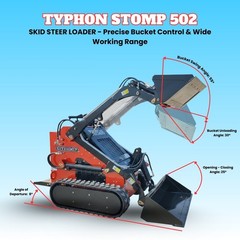 TYPHON STOMP 502 Compact Tracked Skid Steer Loader 22.1HP Honda Gasoline engine