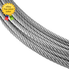 116 Inch Stainless Steel 304 Cable Wire Rope 33FT With Sleeves Thimbles Kit