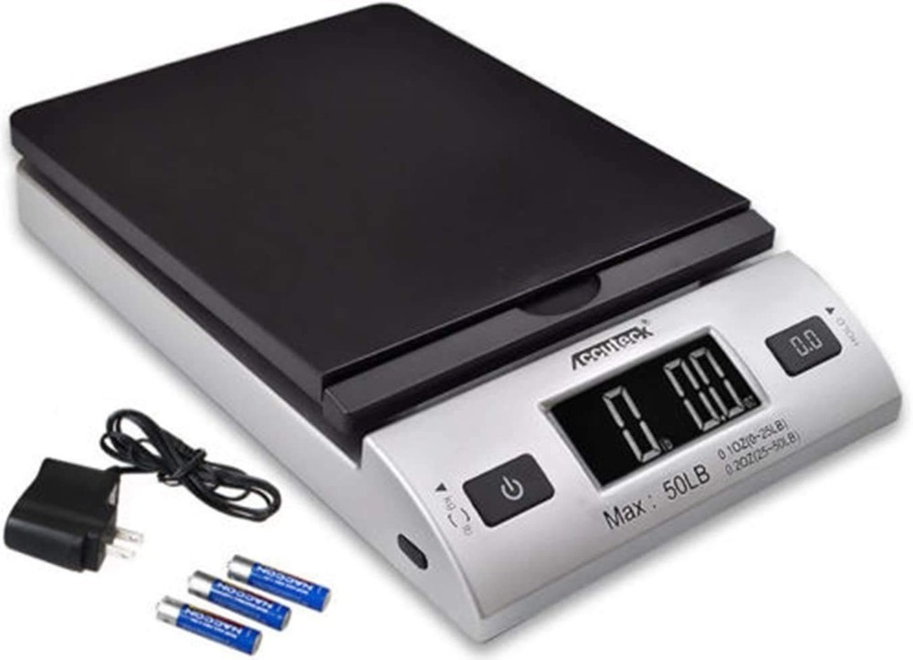 Accuteck 8250 High Accuracy Digital Shipping Scale and 50LB, Black silver