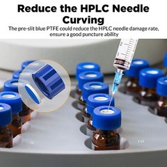 2mL Autosampler Amber Vial Pre-slit Cap PTFE Silicone Septa Fit LC Sampler