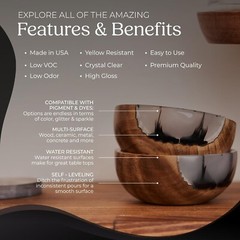 Promise Epoxy – 0.5 Gallon of Clear Table Top Epoxy Resin That Self Levels