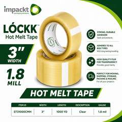 12 Rolls Clear Packing Tape 3 Inch x 110Yds (330′) Hot Sealing Packing Tape