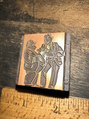 Print Block ( 2 Men Shaking Hands & Smiling Dealmaking ) Copper Face