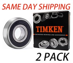 (2 PACK) USA TIMKEN 6305-2RS 25X62X17MM Double Rubber Seal Ball Bearings