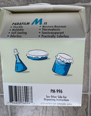 Parafilm M Laboratory Sealing Film Roll PM-996 4 in x 125 ft, free shipping