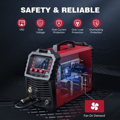 ARCCAPTAIN MIG Welder 200Amp 6 in 1 Aluminum LED Display 110V/220V Multi Process
