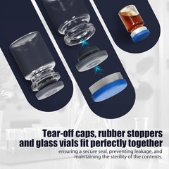 100pcs 3ml Vials-Glass Clear Bottom Headspace Vial with Plastic-Aluminum Fli…