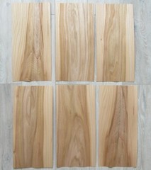Elm wood veneer, 3 veneer sheets, ~18.1 x 8.26″ (46 x 21 cm) ~0.6 mm (~1/42″)
