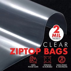 12″x12″ Reclosable Zipper bags 2 Mil Clear Plastic 100Pcs to 500Pcs