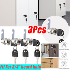 3Sets 3/4″ Cam Cabinet Locks Keyed Identical Drawer RV File Case Mailbox Storage