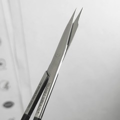Steven Scissors 4.5 ” Straight Silver Blade Black Handle | Trusmile Surgical®
