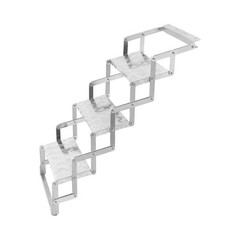 3 Steps Ladder Step Camper Aluminum Alloy Foldable Scissor Stairs Ladder 110kg