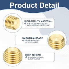 1/4″ NPT Male Internal Hex Pipe Fitting, 3 Pcs Brass Pipe Plug Fitting Assort…